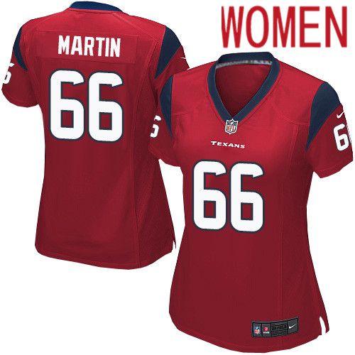 Women Houston Texans #66 Nick Martin Red Nike Player Game NFL Jersey->women nfl jersey->Women Jersey
